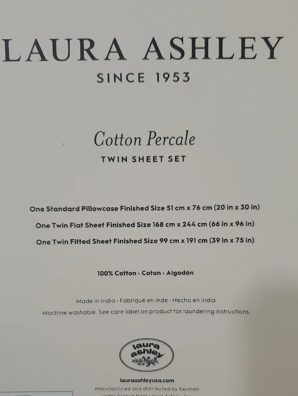 Laura Ashley Twin 100% Cotton Percale Purple Ditsy Floral Sheet Set NIP